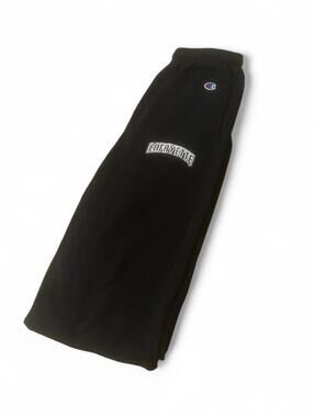 Champion Lafayette black sweatpants with white logo, Size M.